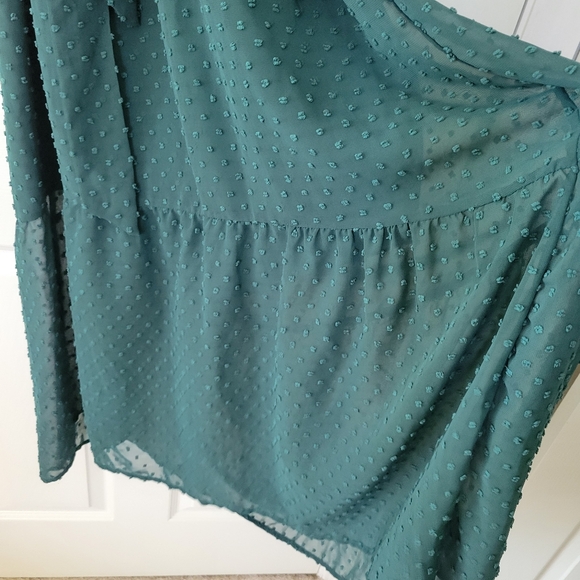 Pretty Long Green Halter Dress Loose Ruffle Maxi - Picture 5 of 7